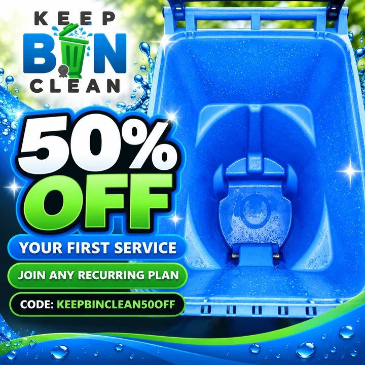 Keep Bin Clean 50 percent off first recurring service offer